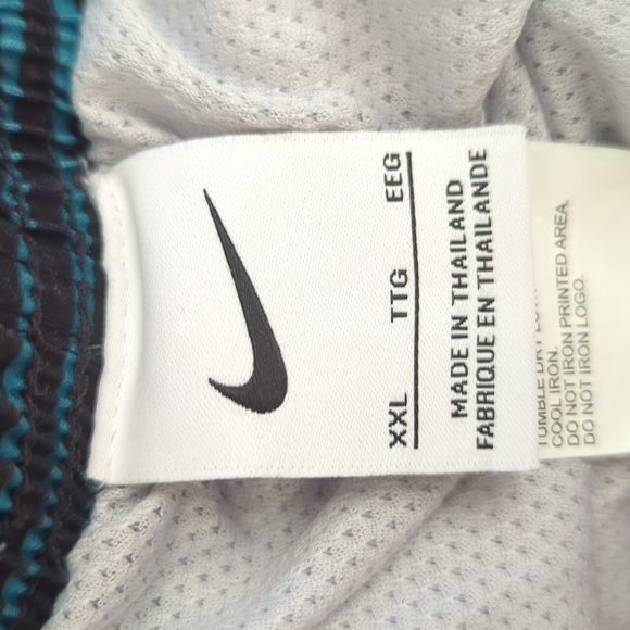 Nike Men's Striped Swim Shorts Trunks Blue Grey - Size XXL - Picture 6 of 7